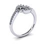 1/2 Carat Two Stone Diamond Swirl Ring In 14K White Gold Image-2