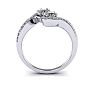 1/2 Carat Two Stone Diamond Swirl Ring In 14K White Gold Image-3