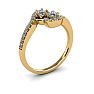 1/2 Carat Two Stone Diamond Swirl Ring In 14K Yellow Gold Image-2