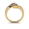 1/2 Carat Two Stone Diamond Swirl Ring In 14K Yellow Gold Image-3