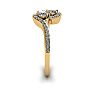 1/2 Carat Two Stone Diamond Swirl Ring In 14K Yellow Gold Image-4