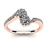 1/2 Carat Two Stone Diamond Swirl Ring In 14K Rose Gold