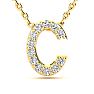 Letter C Diamond Initial Necklace In 14K Yellow Gold With 13 Diamonds Image-1
