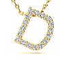 Letter D Diamond Initial Necklace In 14K Yellow Gold With 13 Diamonds Image-1