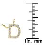 Letter D Diamond Initial Necklace In 14K Yellow Gold With 13 Diamonds Image-4