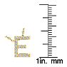 Letter E Diamond Initial Necklace In 14K Yellow Gold With 13 Diamonds Image-4
