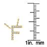 Letter F Diamond Initial Necklace In 14K Yellow Gold With 13 Diamonds Image-4