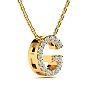 Letter G Diamond Initial Necklace In 14K Yellow Gold With 13 Diamonds Image-2
