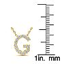 Letter G Diamond Initial Necklace In 14K Yellow Gold With 13 Diamonds Image-4