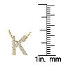 Letter K Diamond Initial Necklace In 14K Yellow Gold With 13 Diamonds Image-4