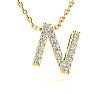 Letter N Diamond Initial Necklace In 14K Yellow Gold With 13 Diamonds Image-1