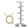 Letter Q Diamond Initial Necklace In 14K Yellow Gold With 13 Diamonds Image-4