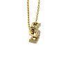 Letter S Diamond Initial Necklace In 14K Yellow Gold With 13 Diamonds Image-5