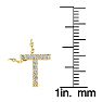Letter T Diamond Initial Necklace In 14K Yellow Gold With 13 Diamonds Image-4