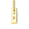 Letter V Diamond Initial Necklace In 14K Yellow Gold With 13 Diamonds Image-3
