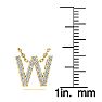 Letter W Diamond Initial Necklace In 14K Yellow Gold With 13 Diamonds Image-4