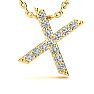 Letter X Diamond Initial Necklace In 14K Yellow Gold With 13 Diamonds Image-1
