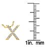 Letter X Diamond Initial Necklace In 14K Yellow Gold With 13 Diamonds Image-4