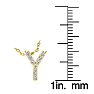 Letter Y Diamond Initial Necklace In 14K Yellow Gold With 13 Diamonds Image-4