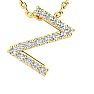 Letter Z Diamond Initial Necklace In 14K Yellow Gold With 13 Diamonds Image-1