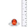 2.75ct Oval Created Padparadscha Sapphire and Diamond Halo Ring  Image-4