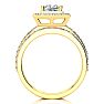 2 Carat Princess Cut Halo Diamond Bridal Set in 14k Yellow Gold Image-2