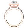 2 Carat Princess Cut Halo Diamond Bridal Set in 14k Rose Gold Image-2