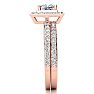 2 Carat Princess Cut Halo Diamond Bridal Set in 14k Rose Gold Image-3