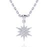 1/4 Carat Diamond Starburst Necklace, Sterling Silver, 18 Inches. Fiery Diamonds!  Image-1