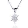1/4 Carat Diamond Starburst Necklace, Sterling Silver, 18 Inches. Fiery Diamonds!  Image-2