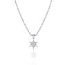 1/4 Carat Diamond Starburst Necklace, Sterling Silver, 18 Inches. Fiery Diamonds!  Image-3
