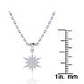 1/4 Carat Diamond Starburst Necklace, Sterling Silver, 18 Inches. Fiery Diamonds!  Image-4