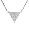 Over 1/3 Carat Diamond Triangle Necklace, Sterling Silver, 18 Inches. Fiery Diamonds! Image-1