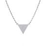 Over 1/3 Carat Diamond Triangle Necklace, Sterling Silver, 18 Inches. Fiery Diamonds! Image-2