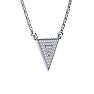 Over 1/3 Carat Diamond Triangle Necklace, Sterling Silver, 18 Inches. Fiery Diamonds! Image-3