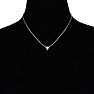 Over 1/3 Carat Diamond Triangle Necklace, Sterling Silver, 18 Inches. Fiery Diamonds! Image-6