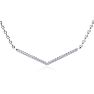 1/5ct V Bar Diamond Necklace, Sterling Silver, 18 Inches. Very High Quality. Image-1