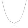 1/5ct V Bar Diamond Necklace, Sterling Silver, 18 Inches. Very High Quality. Image-2