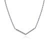 1/5ct V Bar Diamond Necklace, Sterling Silver, 18 Inches. Very High Quality. Image-3