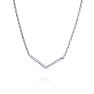 1/5ct V Bar Diamond Necklace, Sterling Silver, 18 Inches. Very High Quality. Image-4