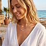 1/5ct V Bar Diamond Necklace, Sterling Silver, 18 Inches. Very High Quality. Image-7