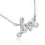 68 Fine Colorless Natural Diamond Love Necklace, Sterling Silver, 18 Inches. 1/2 Carat! Image-2