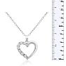 IGI Certified 0.04 Carat Diamond Heart Necklace In Sterling Silver, 18 Inches Image-3