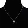 IGI Certified 0.04 Carat Diamond Heart Necklace In Sterling Silver, 18 Inches Image-4