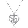 0.12 Carat Diamond XO Heart Necklace In Sterling Silver, 18 Inches Image-2