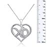 0.12 Carat Diamond XO Heart Necklace In Sterling Silver, 18 Inches Image-4