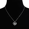 0.12 Carat Diamond XO Heart Necklace In Sterling Silver, 18 Inches Image-5