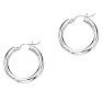 14 Karat White Gold Polish Finished 15mm Hoop Earrings With Hinge With Notched Closure Image-1
