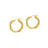 14 Karat Yellow Gold Polish Finished 20mm Hoop Earrings With Hinge With Notched Closure Image-1