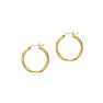 14 Karat Yellow Gold Polish Finished 25mm Hoop Earrings With Hinge With Notched Closure Image-1